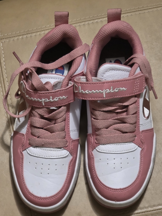 Champion Other - Champion Pink and White Kids' Low Top Sneakers with Velcro Strap